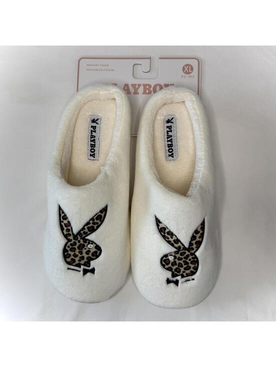 Playboy Shoes - Playboy Slippers XL Memory Foam Indoor/Outdoor Leopard Print Logo House Shoes